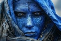 Blue mystique, tribal paint and textiles Product Image 1
