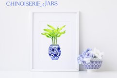 Chinoiserie Blue Jars. Watercolor Clipart Product Image 4