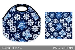 Snowflakes Lunch Bag. Winter Lunch Bag Sublimation Product Image 1