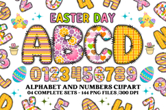 Easter Day Alphabet png clipart, easter day letters doodle Product Image 1
