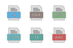Set Of File Formats Icons Product Image 1