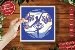 Papercut 3D Layered Ballerina and Butterflies Lightbox Product Image 4