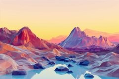 Surreal digital landscape at sunset Product Image 1