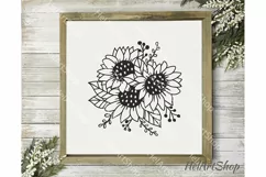 Sunflower bouquet svg, Sunflower svg, Botanical svg Product Image 2