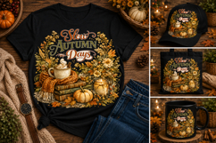 Slow Autumn Days Cozy Fall PNG Sublimation Design Product Image 2