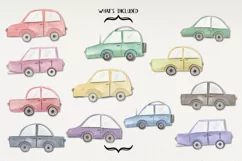 12 Cute Cars Watercolors Hand Painted Colorful Vehicle Product Image 3