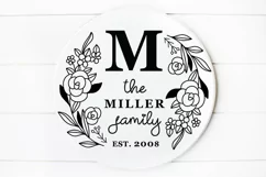 Family Monogram , Family Last Name Round sign svg Product Image 1