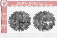Scorpio Zodiac Sign with Personality Traits for Sublimation Product Image 1