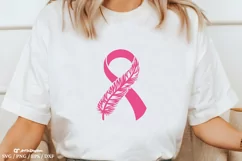Breast Cancer Feather Svg, Breast Cancer Awareness Svg Product Image 3