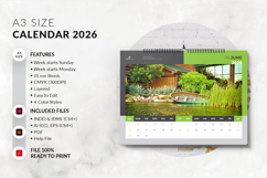 Printable A3 Landscape Calendar 2026 Template