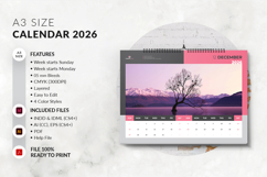 Clean A3 Wall Calendar 2026 (Landscape)