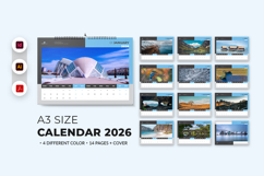 Editable A3 Landscape Calendar 2026 Template