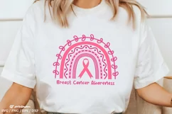 Rainbow Breast Cancer Awareness Svg, Pink Rainbow Svg Product Image 3