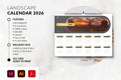 2026 landscape calendar printable horizontal layout