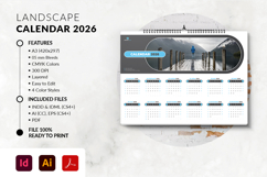 Printable horizontal calendar 2026