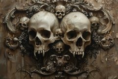 Gothic skulls and ornate flourishes art piece Product Image 1