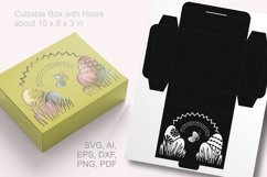 SVG Cuttable Rectangular Gift Box Easter Eggs n Rainbow Product Image 1