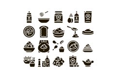 Mayonnaise Spice Sauce Glyph Set Vector Product Image 1