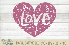 Grunge Love Heart SVG - DXF - EPS - PNG Product Image 2