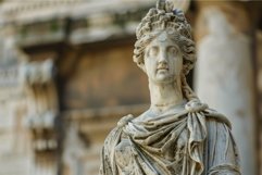 Ancient statue of roman figure with detailed carving Product Image 1