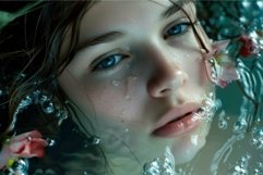 Serene beauty in water with floral accents Product Image 1