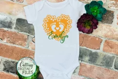 Baby Footprint Foot with heart svg dxf papercut laser cut Product Image 4