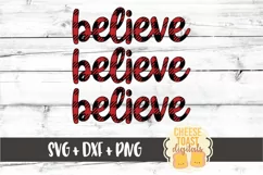 Believe Believe Believe - Buffalo Plaid Christmas SVG File Product Image 2
