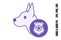Colored Police Dog Icon Product Image 1