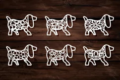 Papercut Dog Mandalas, Floral Cute Puppies, Pets Set Product Image 4