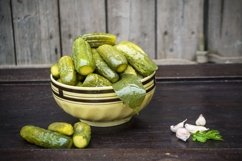 Plate with canned cucumbers Product Image 1
