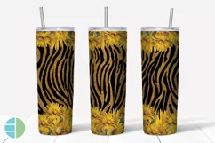 Sunflower Tumbler | Animal Print Skinny Tumbler Sublimation Product Image 5