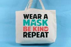 Mask SVG PNG EPS DXF Face Mask SVG BE KIND SVG Cut File Product Image 2