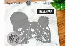 Havanese SVG, Dog with Flowers SVG PNG, Floral Havanese JPG Product Image 1