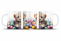 Easter Eggs Dog Mug Wrap For 11 oz and 15 oz Png Product Image 4