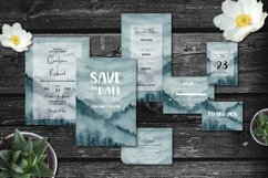 Misty Pine Forest wedding invitation suite Product Image 1