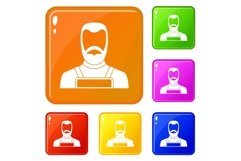 Blacksmith icons set vector color Product Image 1