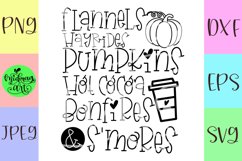 Flannels hayrides pumpkins hot cocoa bonfires svg, fall svg Product Image 2