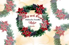 Merry and Bright - Watercolor Poinsettia Wreaths Product Image 1