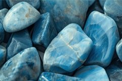 Close-up of polished blue apatite gemstones Product Image 1