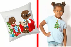 AFRICAN AMERICAN GRANDMA AND GRANDPA AT CHRISTMAS CLIPART Product Image 3