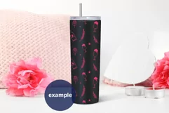 Valentine's Day Black Skinny Tumbler Mockup, Full wrap PSD Product Image 4