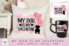 Valentines Dog Sublimation Design in PNG Format Product Image 1