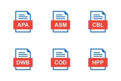 Set Of File Formats Icons Product Image 1
