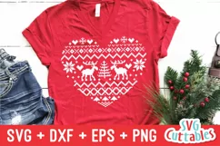 Christmas SVG | Christmas Sweater Heart | Shirt Design Product Image 1