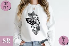 Floral Butterfly t-shirt design| Vinyl butterfly SVG Product Image 4
