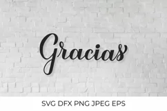 Gracias SVG. Thank you calligraphy hand lettering in Spanish Product Image 1