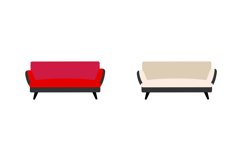 Sofa flat color vector objects set Product Image 1