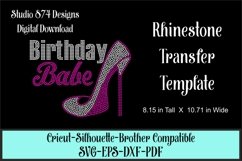 Birthday Babe Rhinestone SVG Template Product Image 1