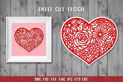 Heart Valentine,Heart SVG,Heart Papercut SVG,Floral Heart Product Image 2