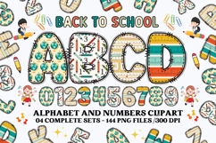 Back to School Alphabet png, letters doodle, school clipart Product Image 1